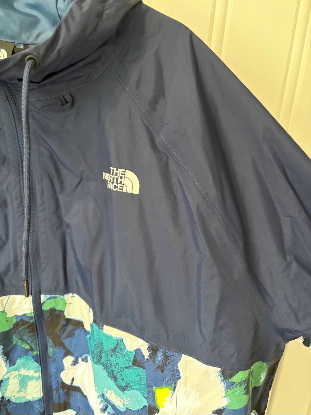 The North Face Antora Rain Hoodie Jacket Floral Print Blue Women's 3X Gorpcore - Picture 4 of 13